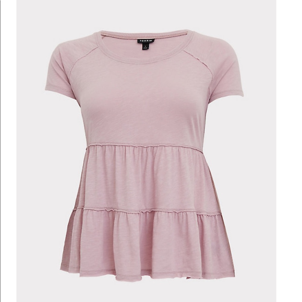NWT Torrid pink ruffle blouse with layers